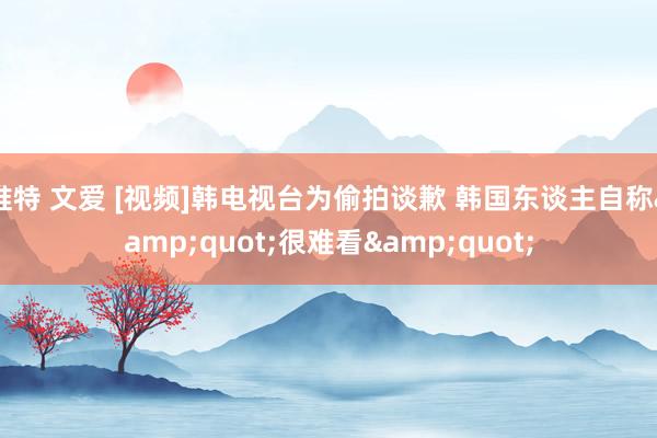 推特 文爱 [视频]韩电视台为偷拍谈歉 韩国东谈主自称&quot;很难看&quot;