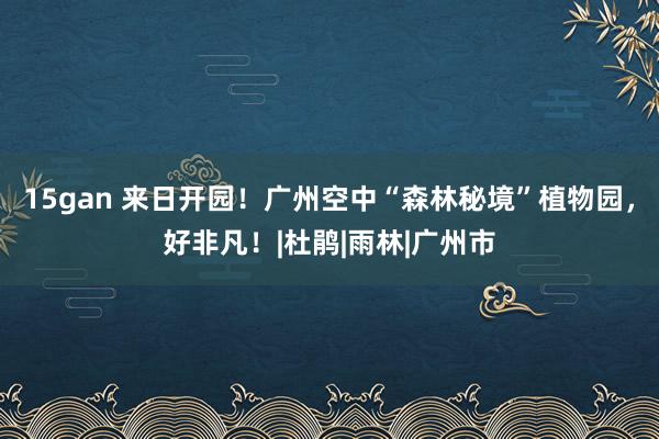 15gan 来日开园！广州空中“森林秘境”植物园，好非凡！|杜鹃|雨林|广州市