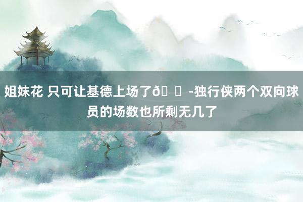 姐妹花 只可让基德上场了😭独行侠两个双向球员的场数也所剩无几了