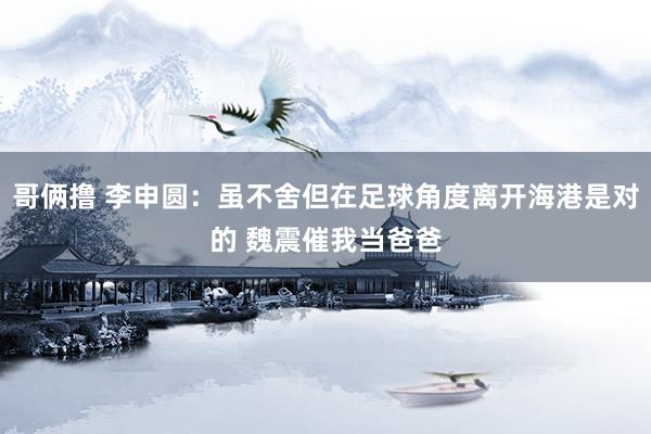 哥俩撸 李申圆：虽不舍但在足球角度离开海港是对的 魏震催我当爸爸